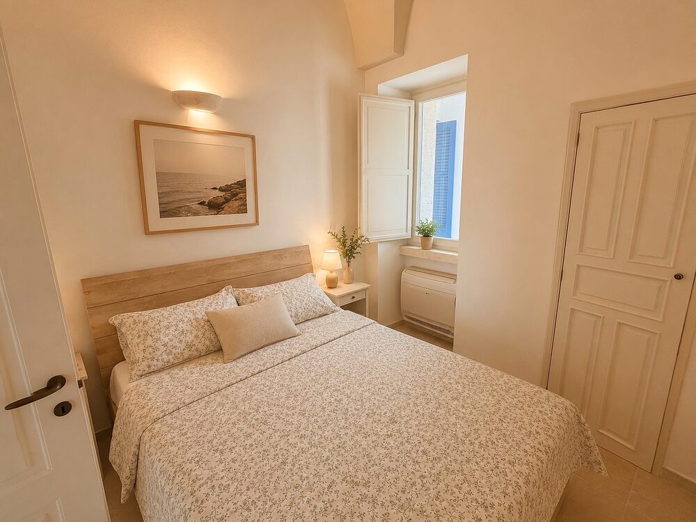 The second bedroom, by the window