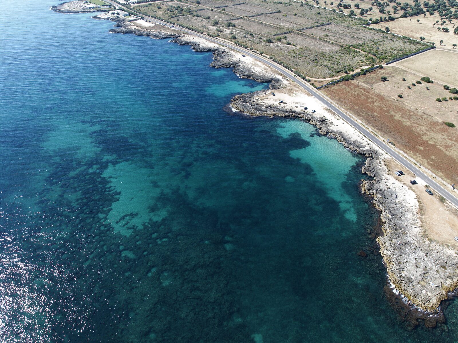 The turquoise Adriatic coast near Savelletri di Fasano