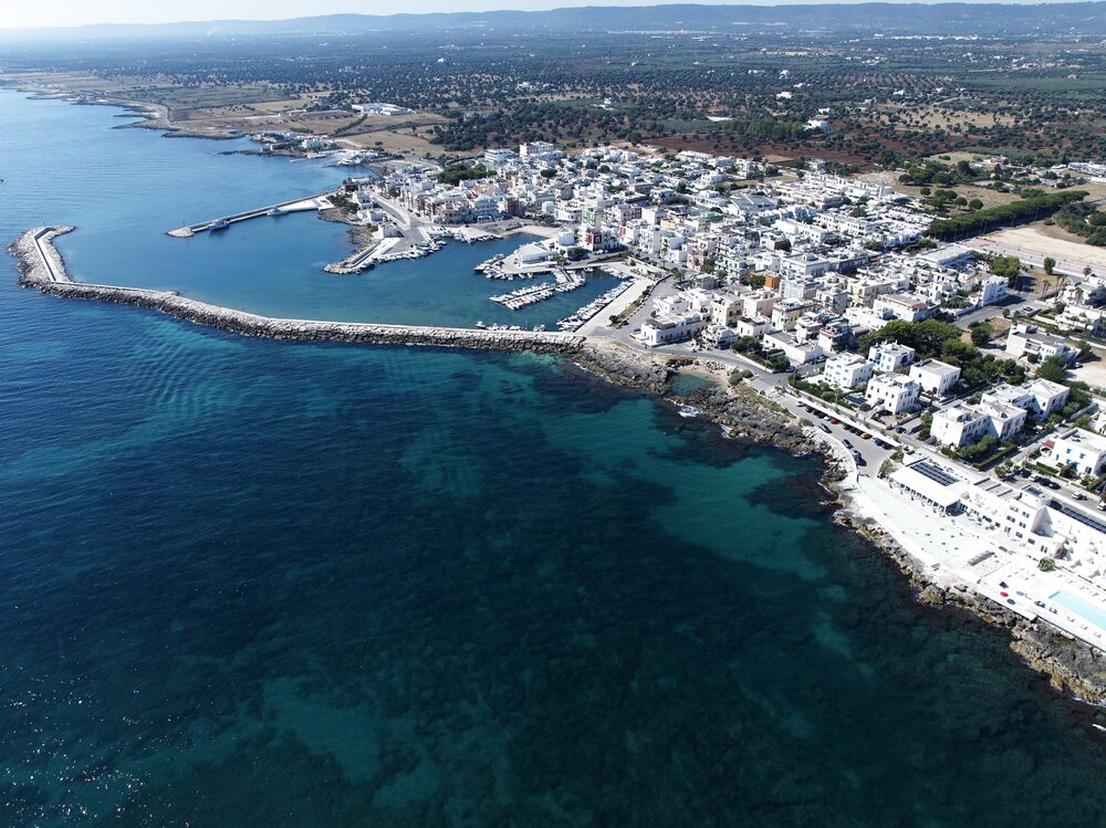 The fishing harbour of Savelletri from the sea