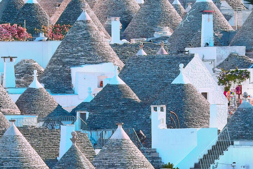 Trulli rooftops in the Rione Monti, Alberobello
